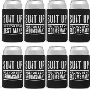 Best Man Proposal Can Coolers - 8 Pack