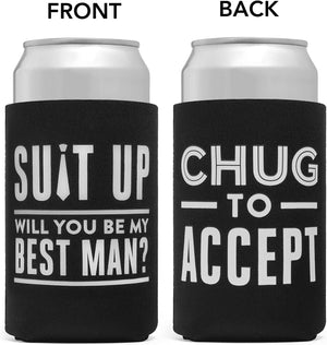 Best Man Proposal Can Coolers - 8 Pack